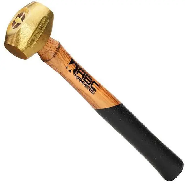 Alt view image 7 of 8 - ABC Hammers ABC2BW 2 Lb. Brass Hammer With 15 In. Wood Handle