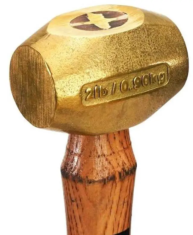 Alt view image 6 of 8 - ABC Hammers ABC2BW 2 Lb. Brass Hammer With 15 In. Wood Handle