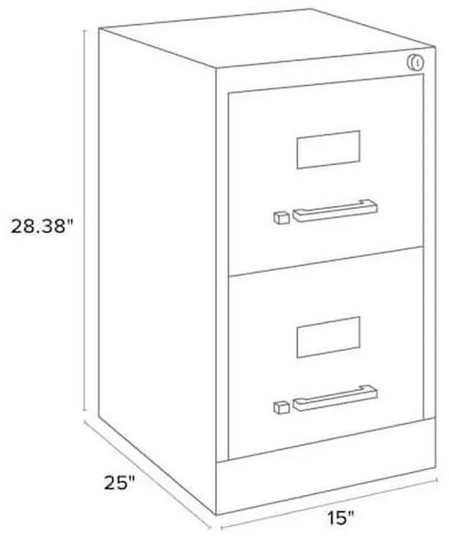 Alt view image 7 of 8 - Hirsh 25-in Deep 2 Drawer, Letter Width, Vertical File Cabinet, Light Gray