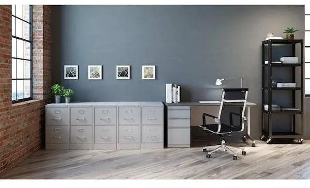 Alt view image 8 of 8 - Hirsh 25-in Deep 2 Drawer, Letter Width, Vertical File Cabinet, Light Gray