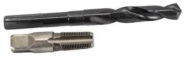 Alt view image 2 of 10 - 3/8" CARBON STEEL NPT TAP AND 37/64" HSS DRILL BIT KIT