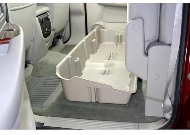 Alt view image 8 of 9 - DU-HA Under Seat Storage Fits 07-13 Chevrolet/GMC Silverado/Sierra Light Duty & 07-14 Heavy Duty Crew Cab, Tan, Part #10044