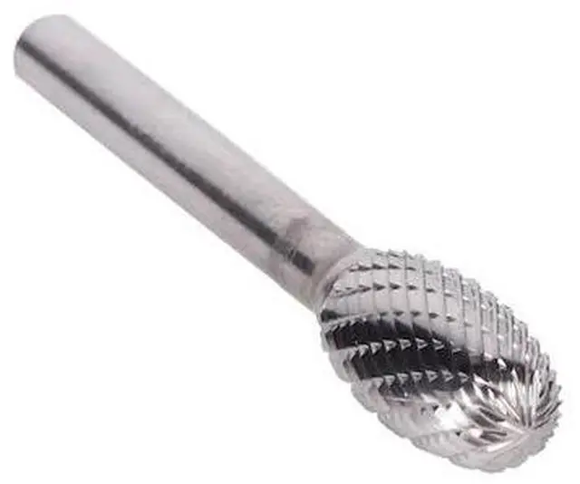 Alt view image 3 of 9 - Drill America DUL Series Solid Carbide Bur, Double Cut, SE3 Oval, 1/4" Shank, 3/8" Head Diameter, 5/8" Cutting Length (Pack of 1)