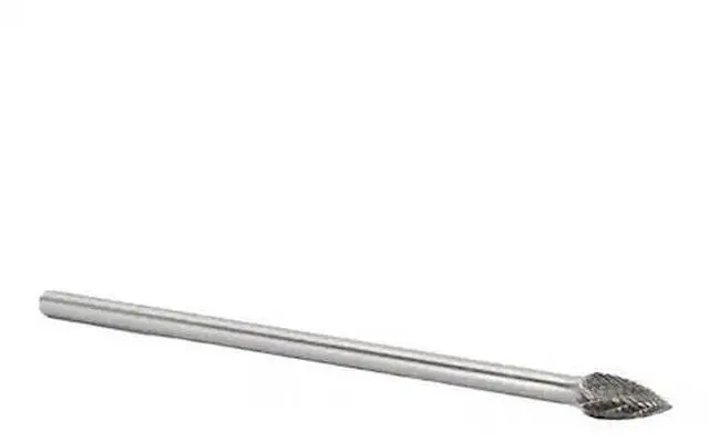 Alt view image 3 of 9 - Drill America DUL Series Solid Carbide Bur, Double Cut, SG5 Tree - Pointed End, 1/4" Shank, 1/2" Head Diameter, 1" Cutting Length, 6" Overall Length (Pack of 1)