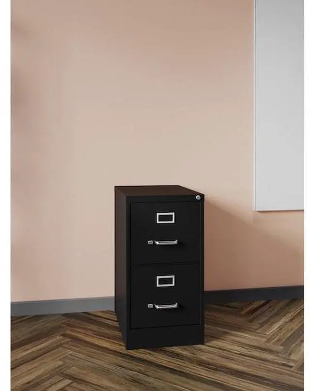 Alt view image 2 of 8 - 15 x 22 x 28.38 2-Drawer 22" Deep Verticals Series Vertical File Cabinet, Black