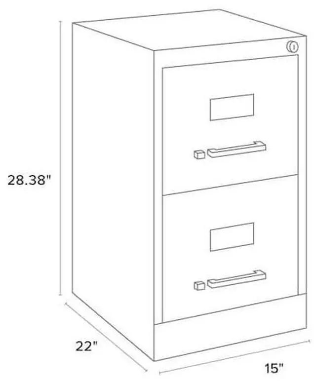 Alt view image 4 of 8 - 15 x 22 x 28.38 2-Drawer 22" Deep Verticals Series Vertical File Cabinet, Black