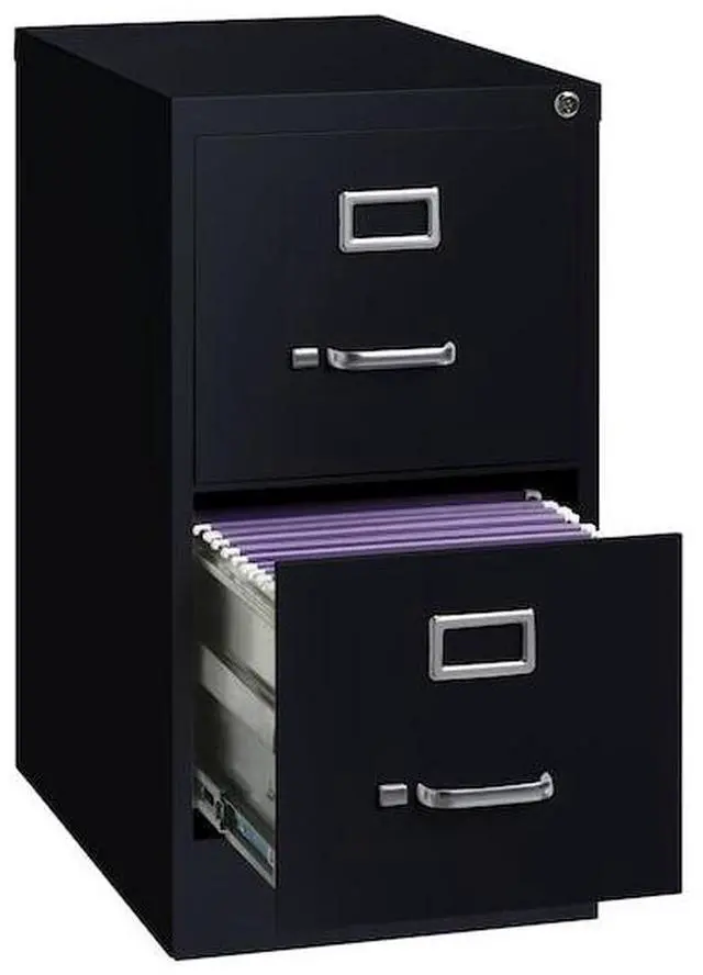 Alt view image 5 of 8 - 15 x 22 x 28.38 2-Drawer 22" Deep Verticals Series Vertical File Cabinet, Black