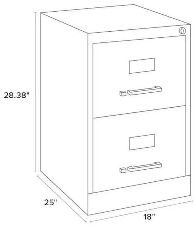 Alt view image 4 of 7 - Hirsh 25-in Deep 2 Drawer, Legal Width, Vertical File Cabinet, Putty