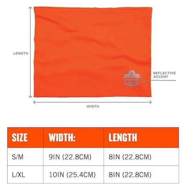 Alt view image 8 of 8 - Ergodyne Chill-Its Cooling High Visibility Sweatband Orange Large/Extra-Large (42147)