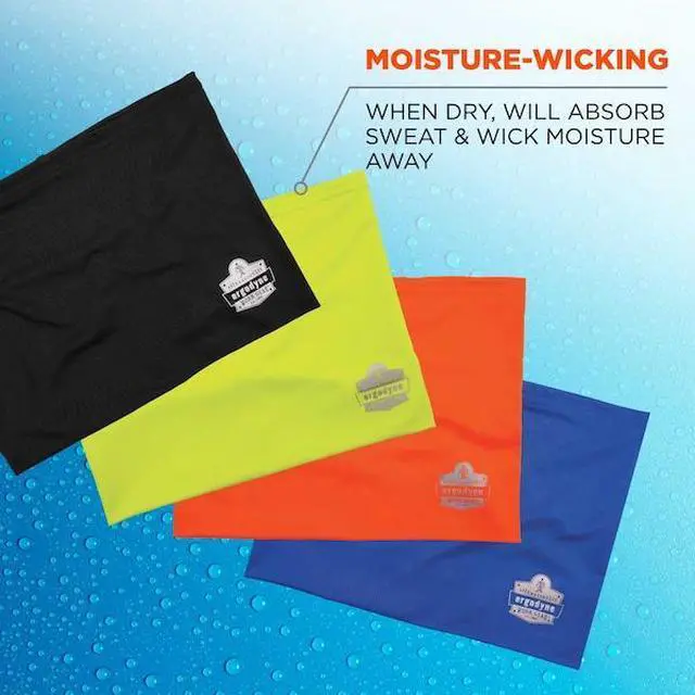 Alt view image 5 of 8 - Ergodyne Chill-Its Cooling High Visibility Sweatband Orange Large/Extra-Large (42147)