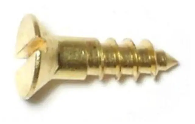 Main image of MIDWEST FASTENER 61642 Wood Screw, #6, 1/2 in, Plain Brass Oval Head Slotted