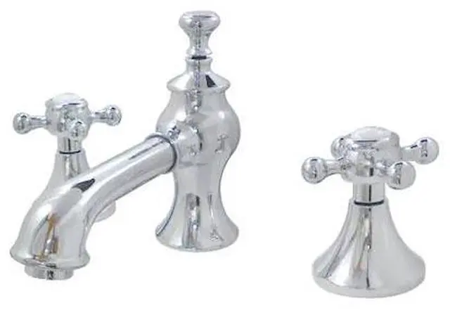 Alt view image 2 of 7 - Kingston Brass KC7061BX English Country Widespread Lavatory Faucet with Elegant Cross Handle & Brass Pop-Up, Chrome