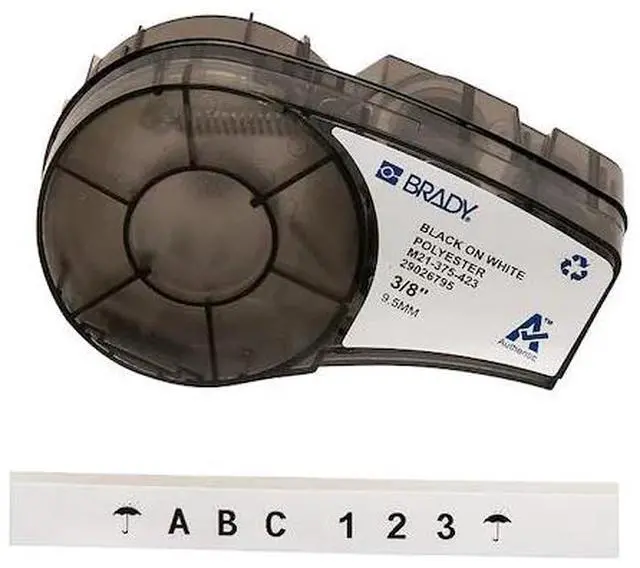 Alt view image 3 of 5 - BRADY M21-375-423 Label Tape Cartridge, Black/White, Labels/Roll: Continuous