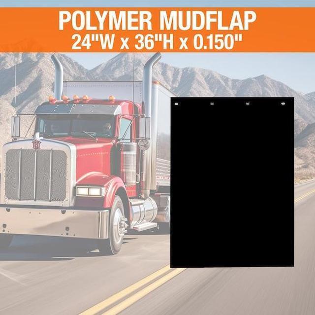 Alt view image 5 of 5 - Buyers Products Polymer Mud Flaps - Pair, 24in.W x 36in.L, Black, Model Number RC36PPB