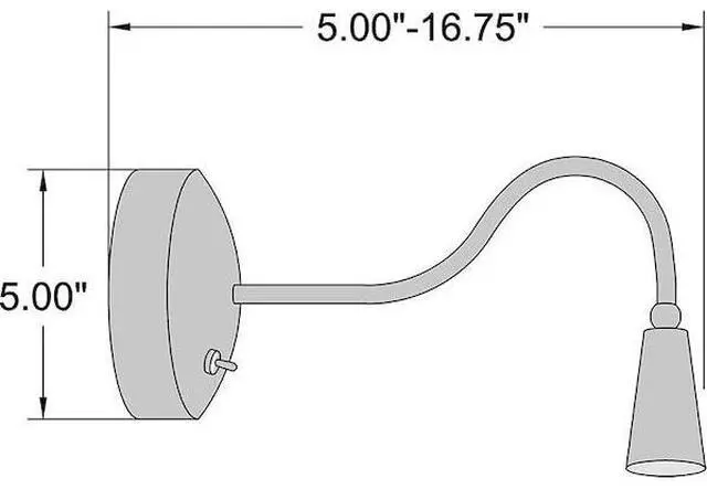 Alt view image 2 of 2 - ACCESS LIGHTING 62089LED-BS Bunk, Gooseneck LED Wall Reading Light, Brushed