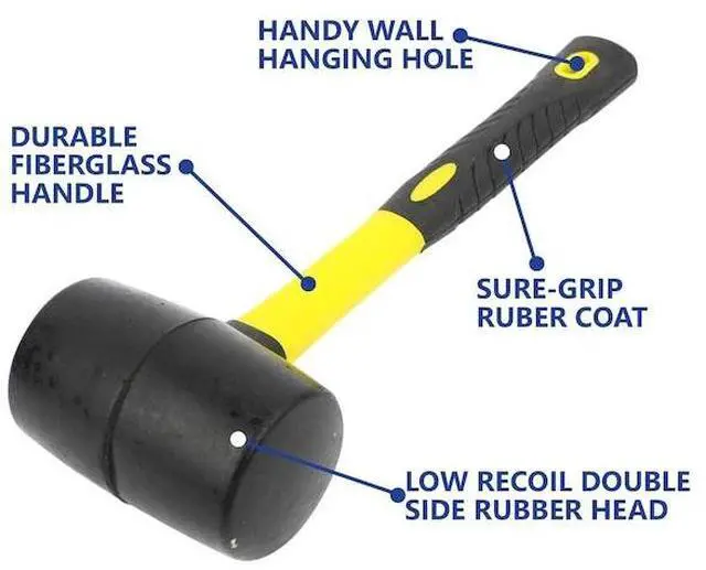 Alt view image 4 of 5 - BIG HORN 19299 24 oz Rubber Mallet with Fiberglass Handle