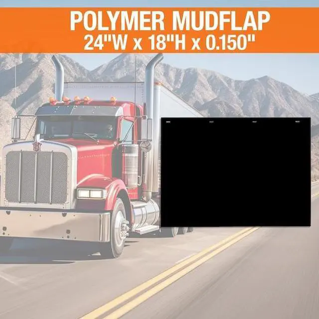 Alt view image 5 of 5 - Buyers Products Polymer Semi-Truck Mud Flaps - Pair, 24in.W x 18in.L, Black, Model Number RC18PPB