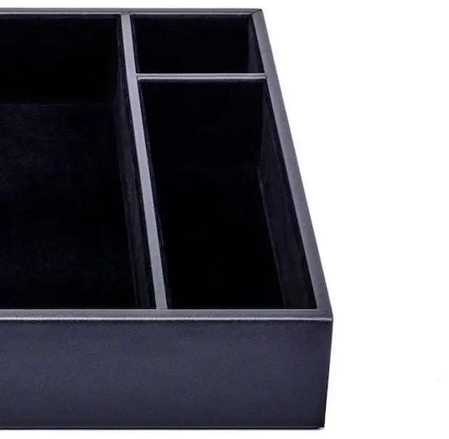 Alt view image 3 of 4 - DACASSO AG-1040 Classic Black Leather Conference Room Organizer Tray
