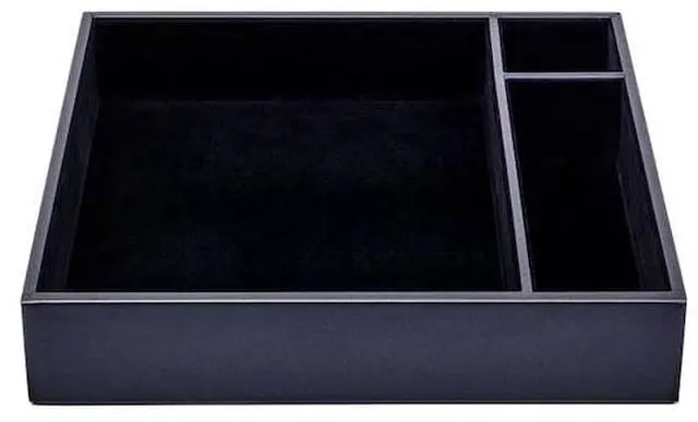 Alt view image 2 of 4 - DACASSO AG-1040 Classic Black Leather Conference Room Organizer Tray