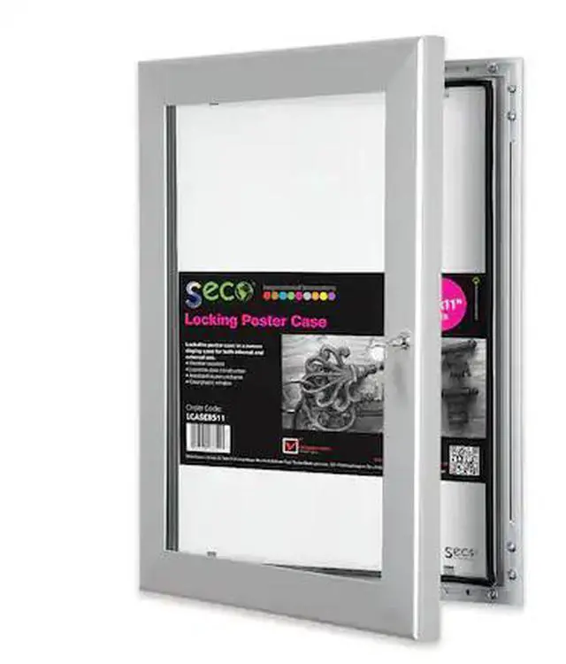 Main image of SECO LCASE8511 Locking Poster Case, 8.5" x 11", Silver