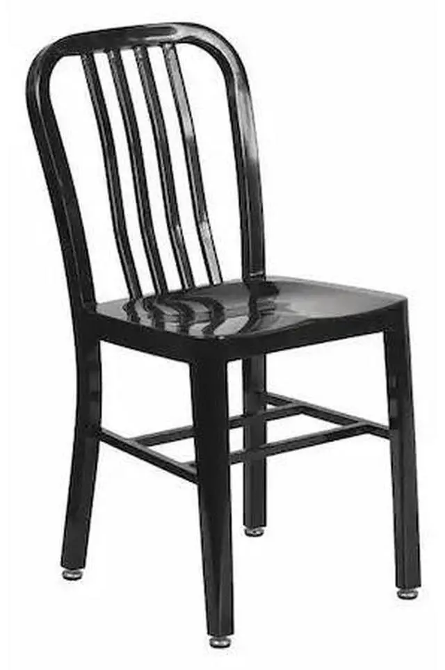 Alt view image 3 of 20 - Commercial Grade Black Metal Indoor-Outdoor Chair
