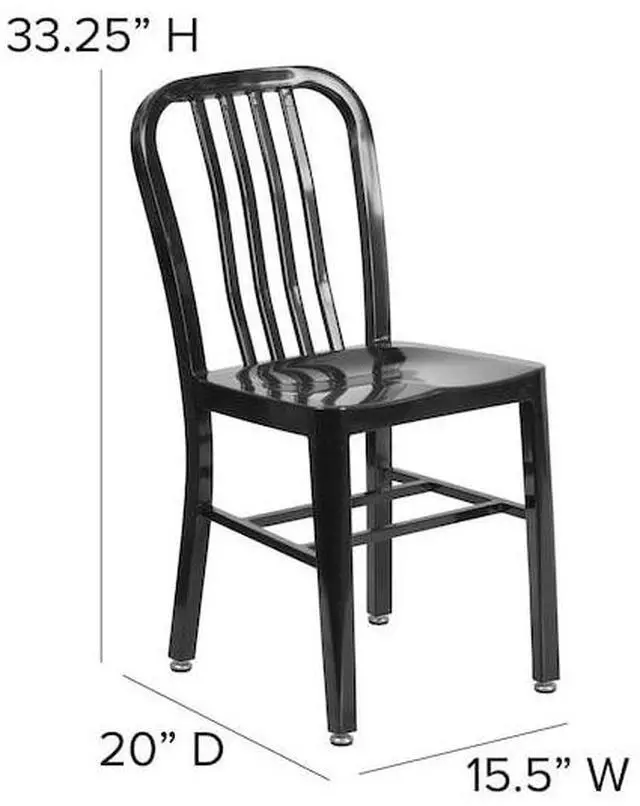 Alt view image 5 of 20 - Commercial Grade Black Metal Indoor-Outdoor Chair