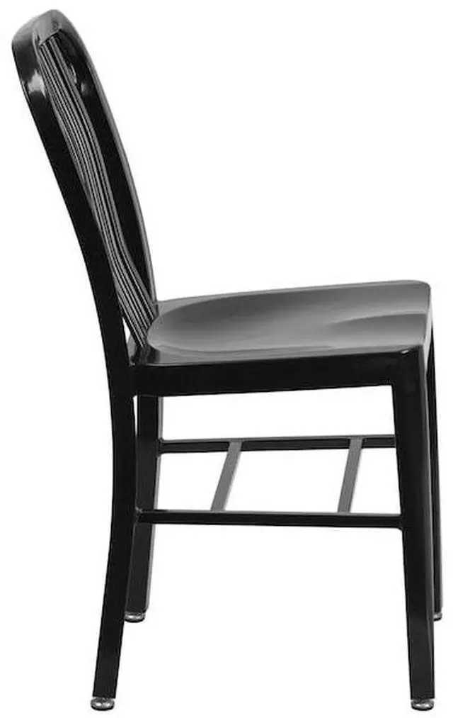 Alt view image 8 of 20 - Commercial Grade Black Metal Indoor-Outdoor Chair