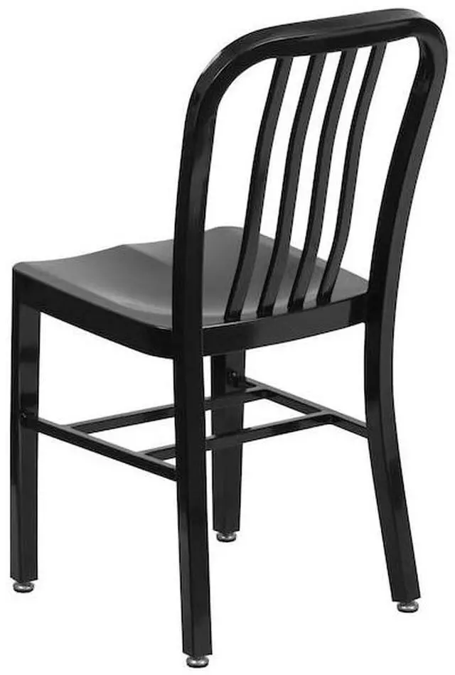 Alt view image 20 of 20 - Commercial Grade Black Metal Indoor-Outdoor Chair