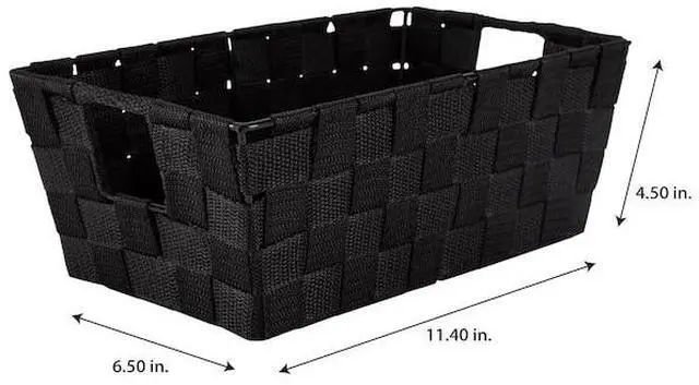 Alt view image 2 of 3 - SIMPLIFY 25014-BLK-2PK Small Woven Storage Shelf Basket in Black, 2PK