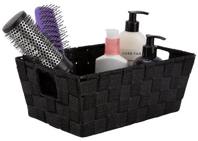 Alt view image 3 of 3 - SIMPLIFY 25014-BLK-2PK Small Woven Storage Shelf Basket in Black, 2PK