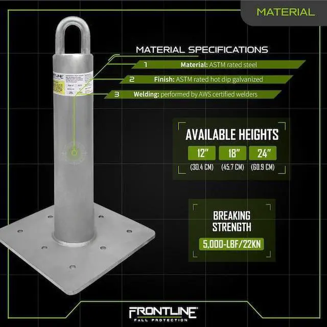 Alt view image 7 of 7 - FRONTLINE RC12 Concrete 12" Roof Anchor