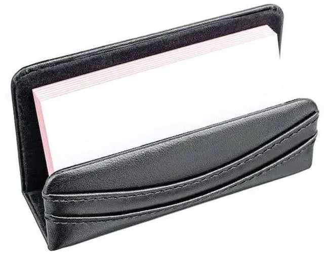 Alt view image 3 of 7 - DACASSO AG-1007 Classic Black Leather Business Card Holder