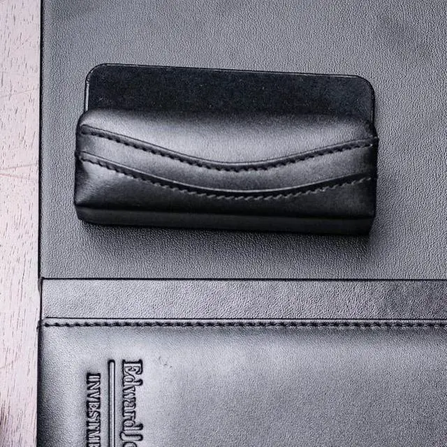 Alt view image 6 of 7 - DACASSO AG-1007 Classic Black Leather Business Card Holder