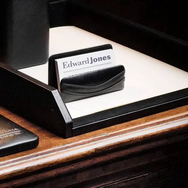 Alt view image 4 of 7 - DACASSO AG-1007 Classic Black Leather Business Card Holder