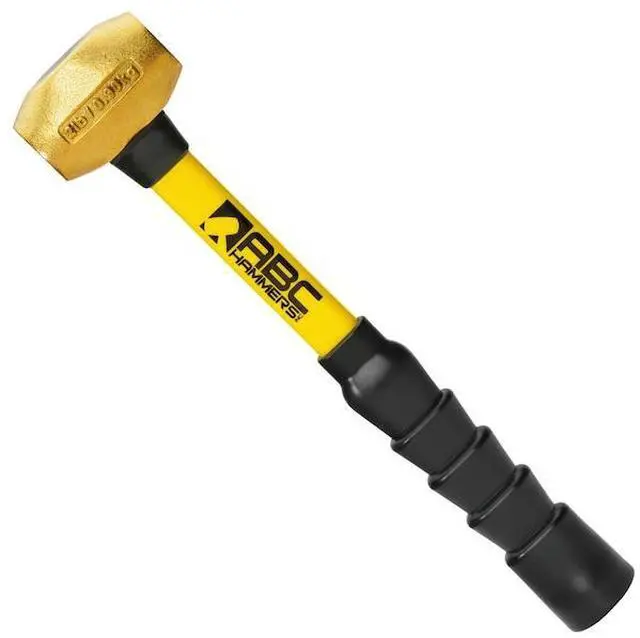 Alt view image 3 of 7 - ABC HAMMERS ABC2BFB 2 lb. Brass Hammer with 12" Fiberglass Handle