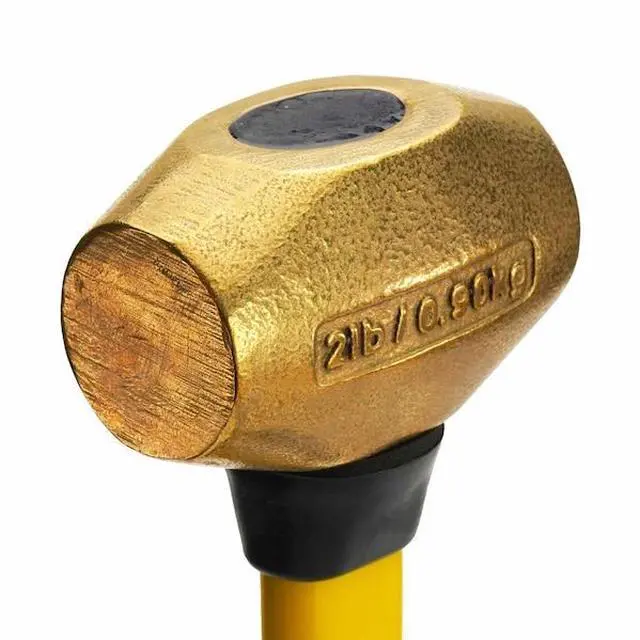 Alt view image 4 of 7 - ABC HAMMERS ABC2BFB 2 lb. Brass Hammer with 12" Fiberglass Handle