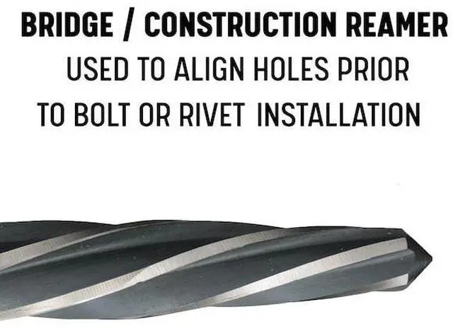 Alt view image 3 of 5 - Drill America DWRRBSS7/16 DWRRB Series Qualtech  Bridge Reamer, Spiral Flute, Round Shank, Uncoated (Bright) Finish, Right Hand, High Speed Steel, 7/16" Size