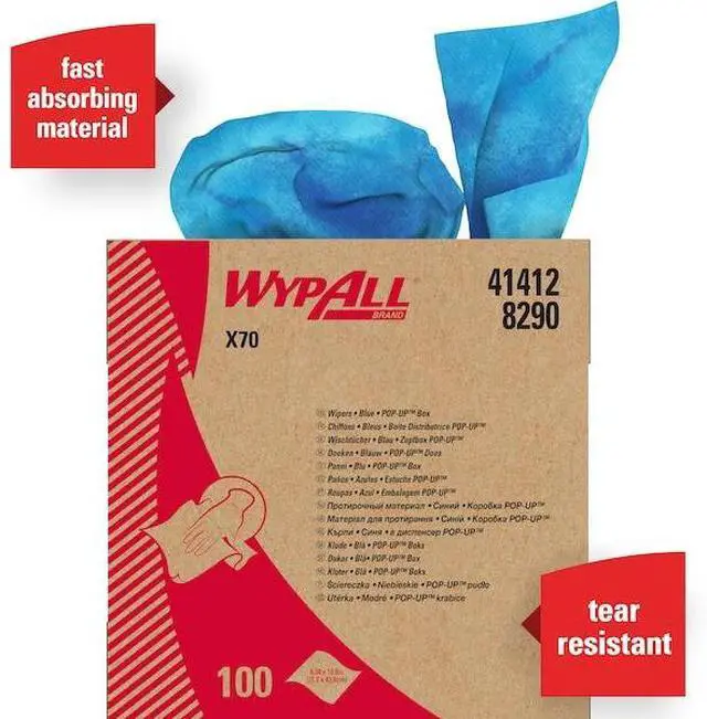 Alt view image 10 of 14 - Wypall X70 Workhorse Rags Blue 10/100