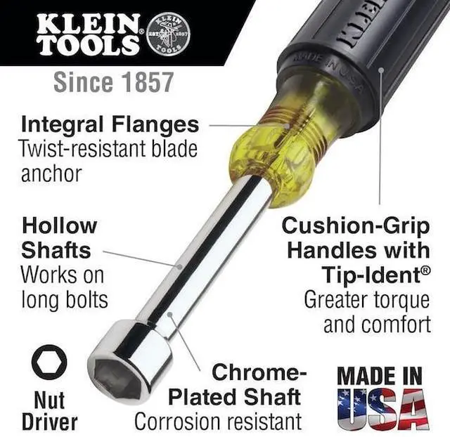 Alt view image 3 of 5 - KLEIN TOOLS 610 Nut Driver Set, Stubby Nut Drivers with 1-1/2-Inch Shaft,