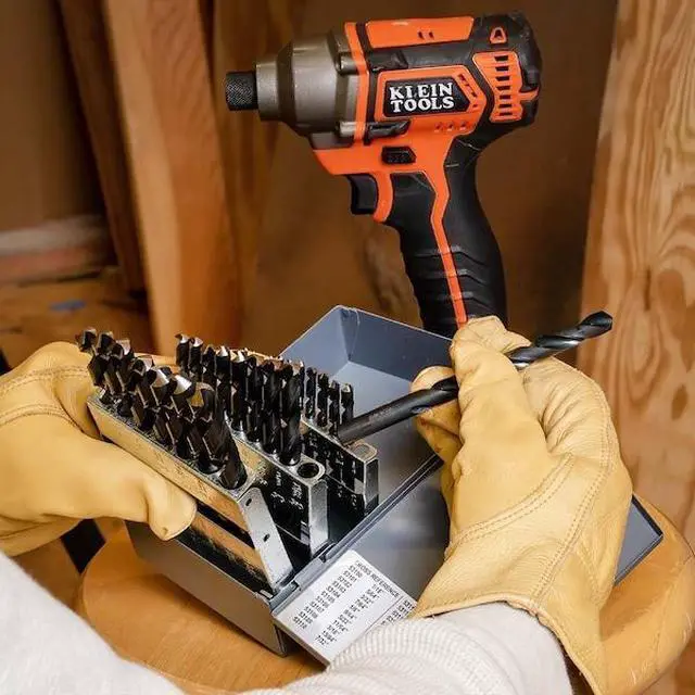 Alt view image 5 of 9 - Klein Tools - 53000 - Klein 53000 Standard Jobber Length Regular Point Drill Set, Imperial, 1/16 in Min Drill Bit, 1/2