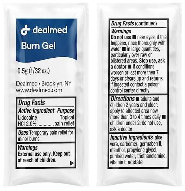 Alt view image 2 of 3 - DEALMED 781940 First Aid Burn Gel .5G, 144/Bx