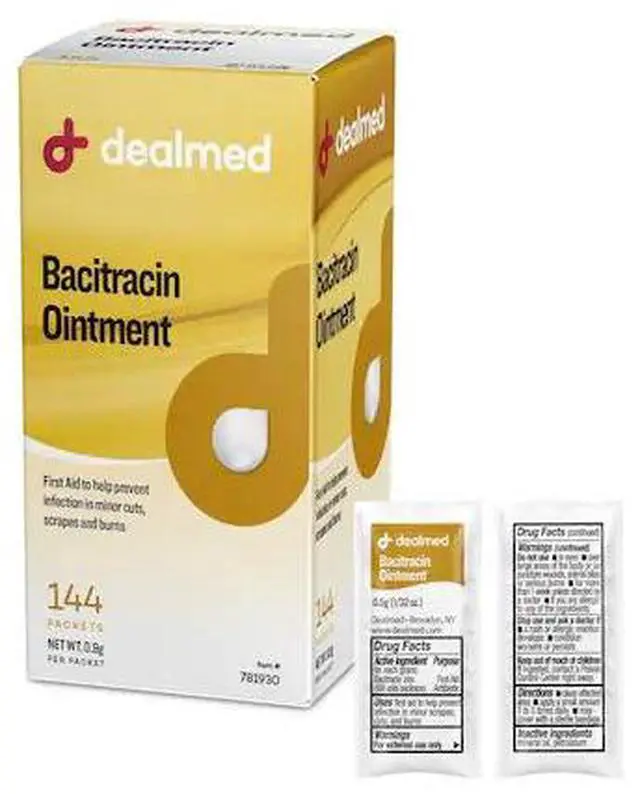 Main image of DEALMED 781930 Bacitracin Ointment 0.9 Gm Foil, 144/Bx, 144PK