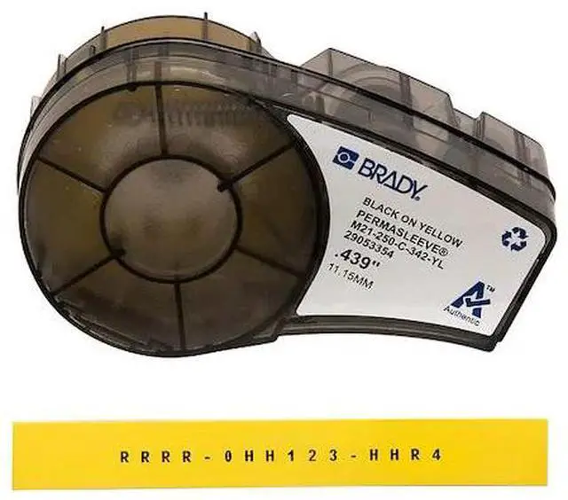 Alt view image 2 of 2 - BRADY M21-250-C-342-YL Wire Marking Sleeves,Black/Yellow