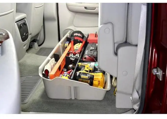 Alt view image 7 of 9 - DU-HA Under Seat Storage Fits 07-13 Chevrolet/GMC Silverado/Sierra Light Duty & 07-14 Heavy Duty Crew Cab, Tan, Part #10044
