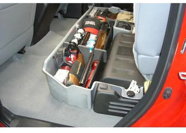 Alt view image 4 of 8 - DU-HA Under Seat Storage Fits 07-17 Toyota Tundra Double Cab with Subwoofer, Black, Part #60061
