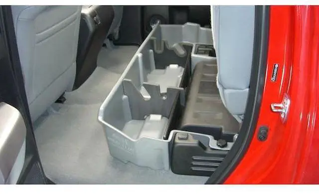 Alt view image 5 of 8 - DU-HA Under Seat Storage Fits 07-17 Toyota Tundra Double Cab with Subwoofer, Black, Part #60061