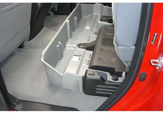 Alt view image 6 of 8 - DU-HA Under Seat Storage Fits 07-17 Toyota Tundra Double Cab with Subwoofer, Black, Part #60061