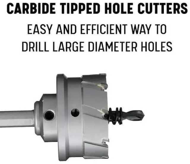 Alt view image 6 of 10 - Drill America DMS04-8206 6 Piece Carbide Tipped Hole Cutter Set, 3/16" Depth of Cut Carbide Tipped, Uncoated (Bright), Coating Right Hand Cut Cutting Angle