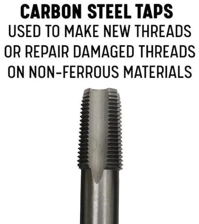 Alt view image 3 of 10 - 3/8" CARBON STEEL NPT TAP AND 37/64" HSS DRILL BIT KIT