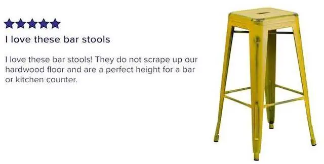 Alt view image 11 of 14 - Flash Furniture Commercial Grade 30" High Backless Distressed Yellow Metal Indoor-Outdoor Barstool 4 Pack (4ETBT350330YL)